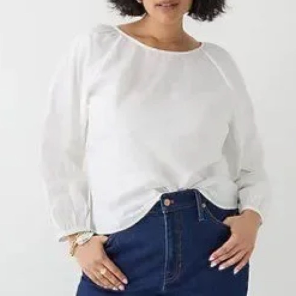 J. Crew Tie-back top in stretch cotton poplin blend - Picture 2 of 10